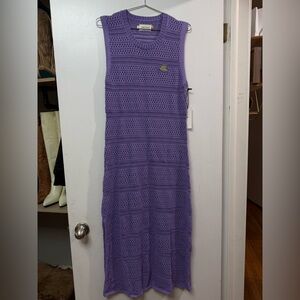 Chic Purple Crochet Maxi Dress
